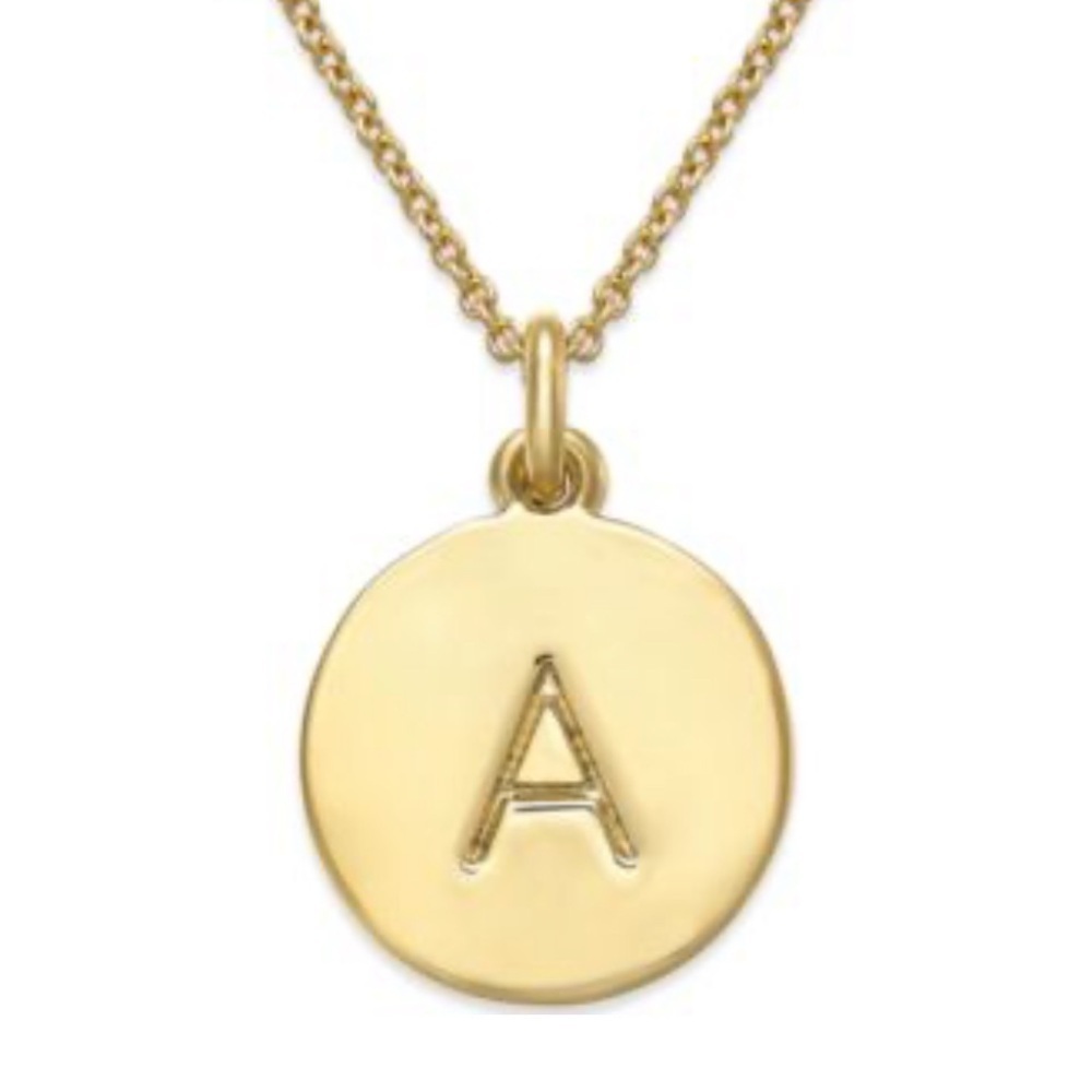 Kate Spade New York Gold Initial "A" Disc Pendant Necklace - Picture 2 of 3